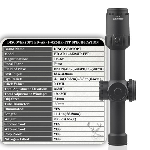 ED-AR 1-6X24IR FFP Rifle Scopes HD scope model-DISCOVERYOPT